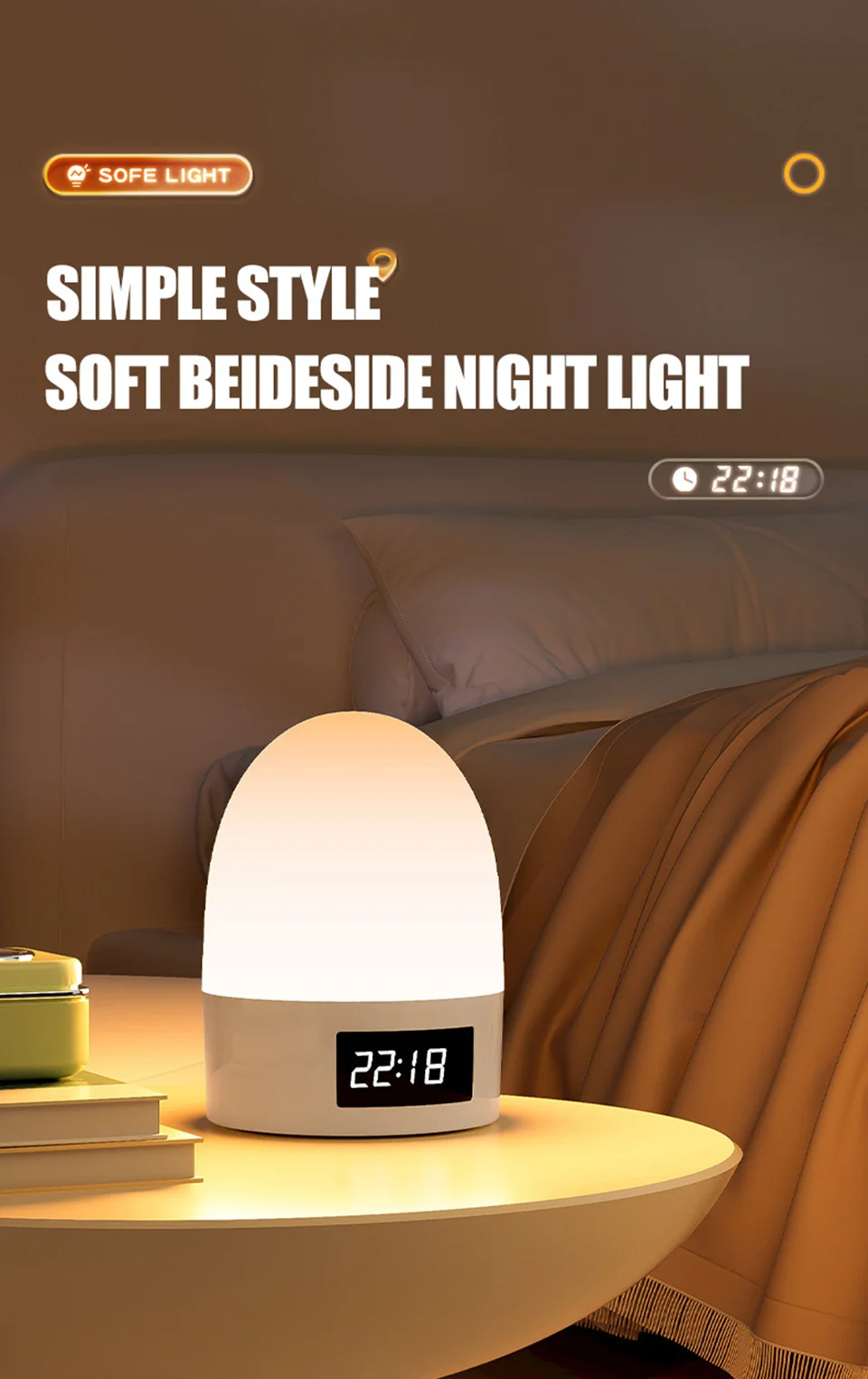 Touch Night Light Rechargeable 3 Color Wireless Baby's Room Bedside Lamp USB LED Night Light Ambient Soft Light For Kids Gift