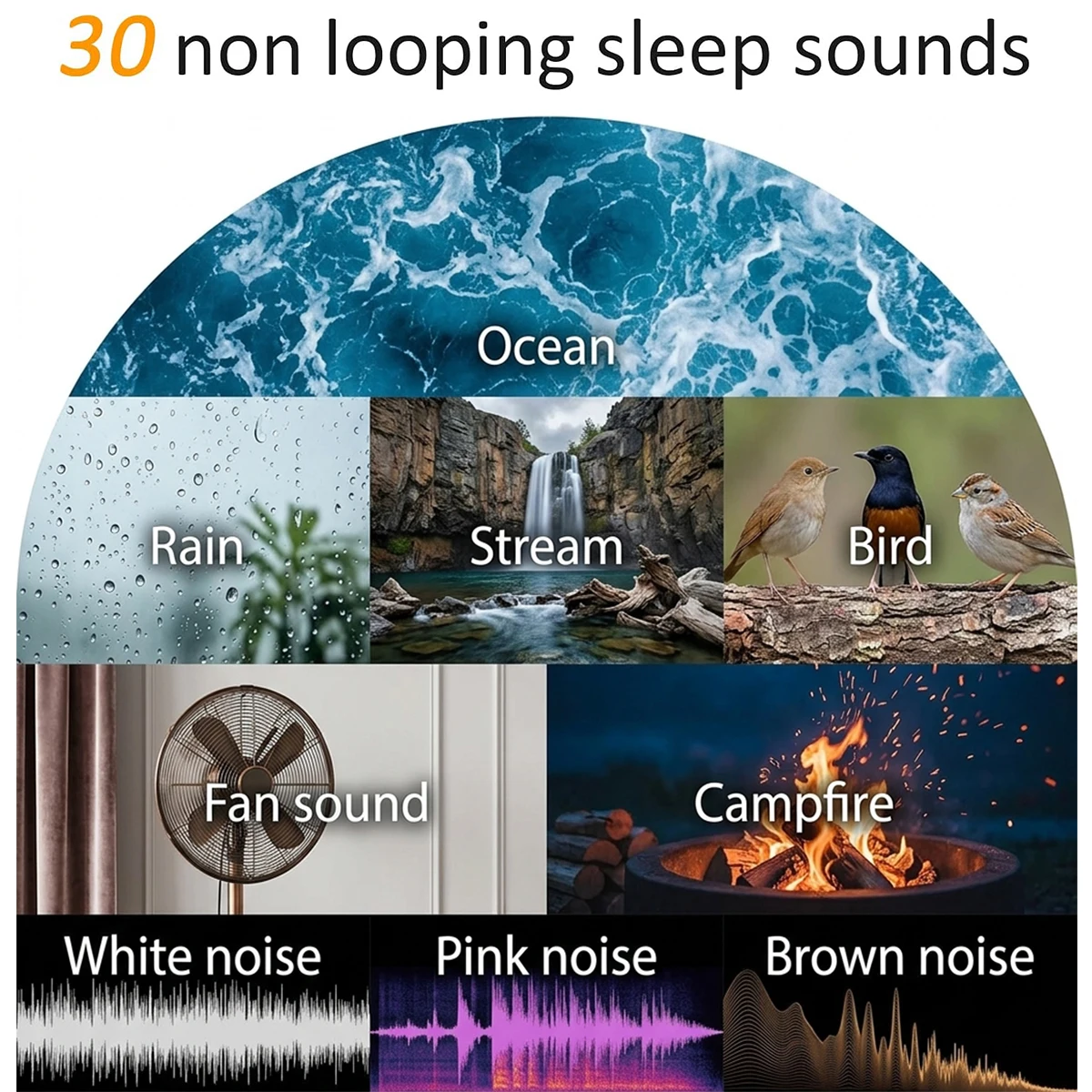 Wake Up Lights Sunrise Alarm Clock Dimmable Night Light White Noise Sound Machine with 30 Soothing Sounds for Heavy Sleeper Gift