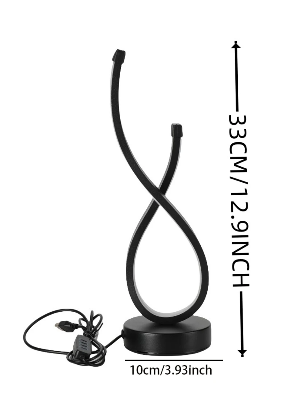 LED Night Table Lamp Modern Spiral Dimmable Bedside Bedroom Lamps Nightstand Desk Lamp Night Light for Living Room Home Office