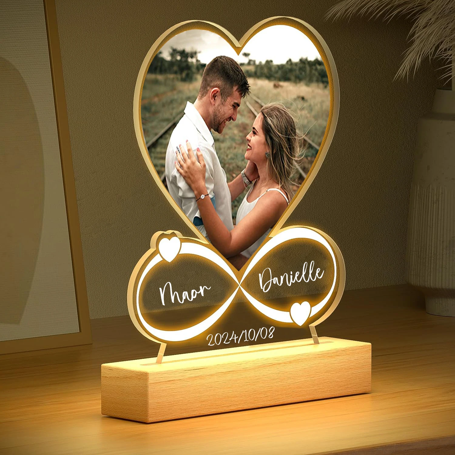 Anniversary Women Men Couples Gifts Custom Photo Love Frame Personalized Acrylic Plaque Valentine's Day Giftware for Him Her