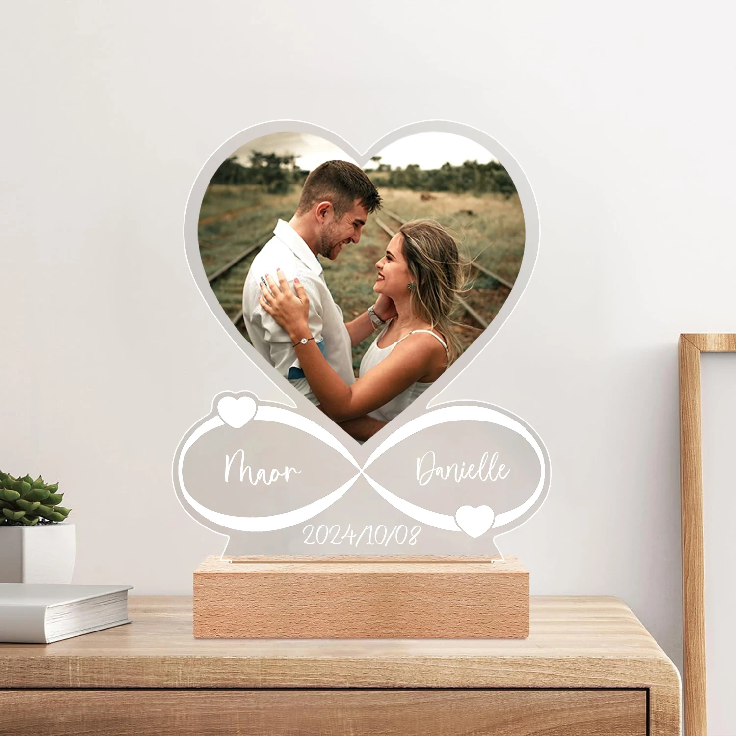 Anniversary Women Men Couples Gifts Custom Photo Love Frame Personalized Acrylic Plaque Valentine's Day Giftware for Him Her