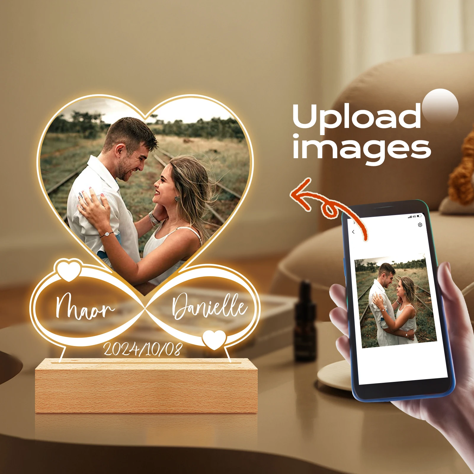 Anniversary Women Men Couples Gifts Custom Photo Love Frame Personalized Acrylic Plaque Valentine's Day Giftware for Him Her