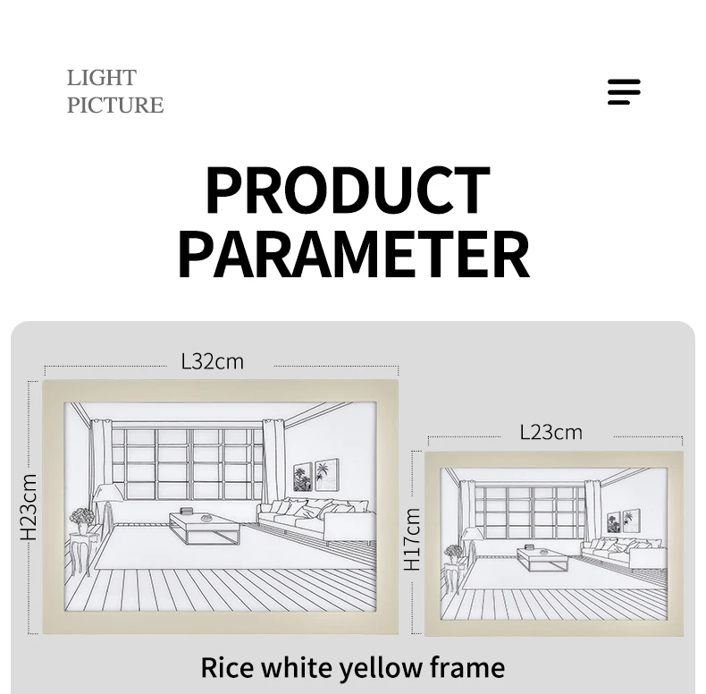 INS Lighting Painting Decorations Modern And Minimalist Bedside Bedroom Creative Luminous Lighting Painting Three Color Dimming