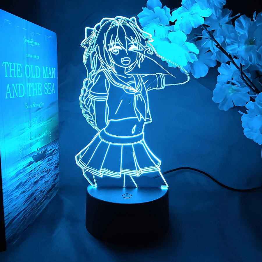 Fate Apocrypha Astolfo 3D Anime Night Lights Colorful Birthday Gifts For Bedroom Decor Cute Gaming Room Things RGB Color Change
