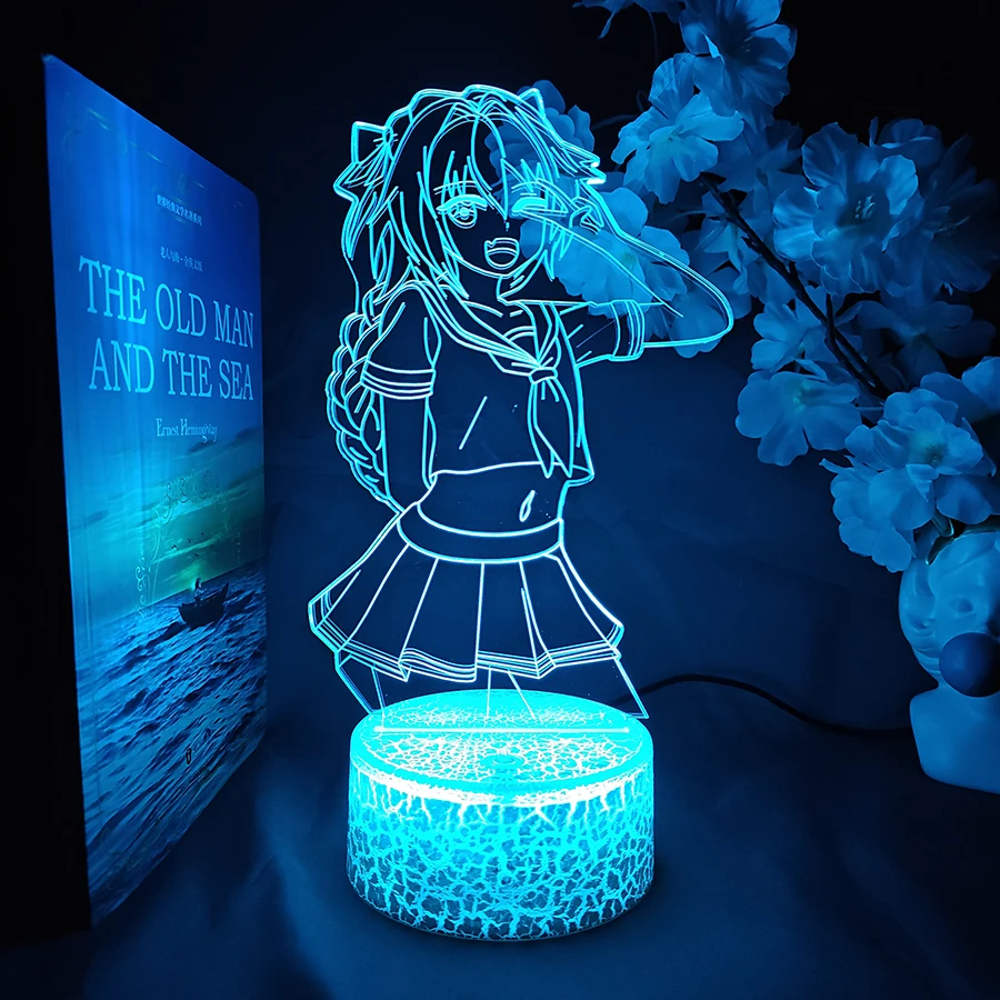 Fate Apocrypha Astolfo 3D Anime Night Lights Colorful Birthday Gifts For Bedroom Decor Cute Gaming Room Things RGB Color Change