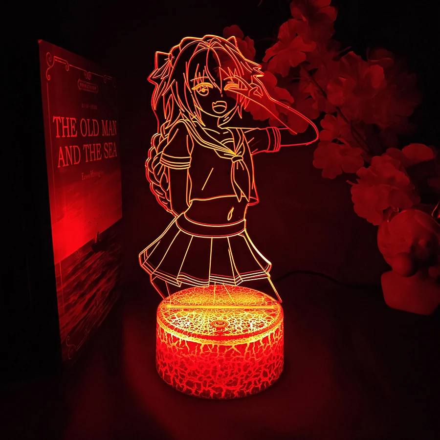 Fate Apocrypha Astolfo 3D Anime Night Lights Colorful Birthday Gifts For Bedroom Decor Cute Gaming Room Things RGB Color Change