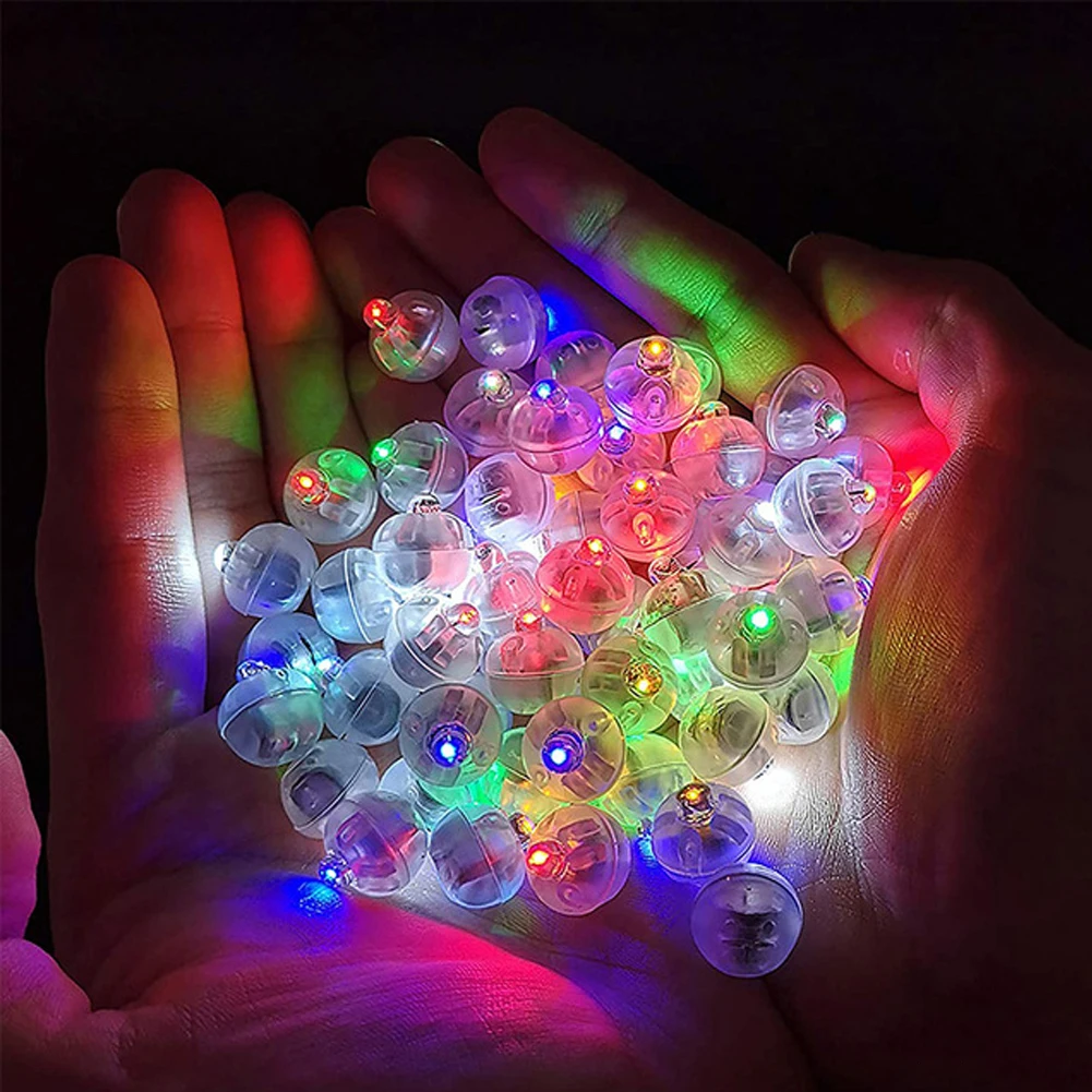 50pcs Round Balloon Lights LED Flash Colorful Luminous Lamps Mini Tumbler Ball Light For Christmas Wedding Party Decoration