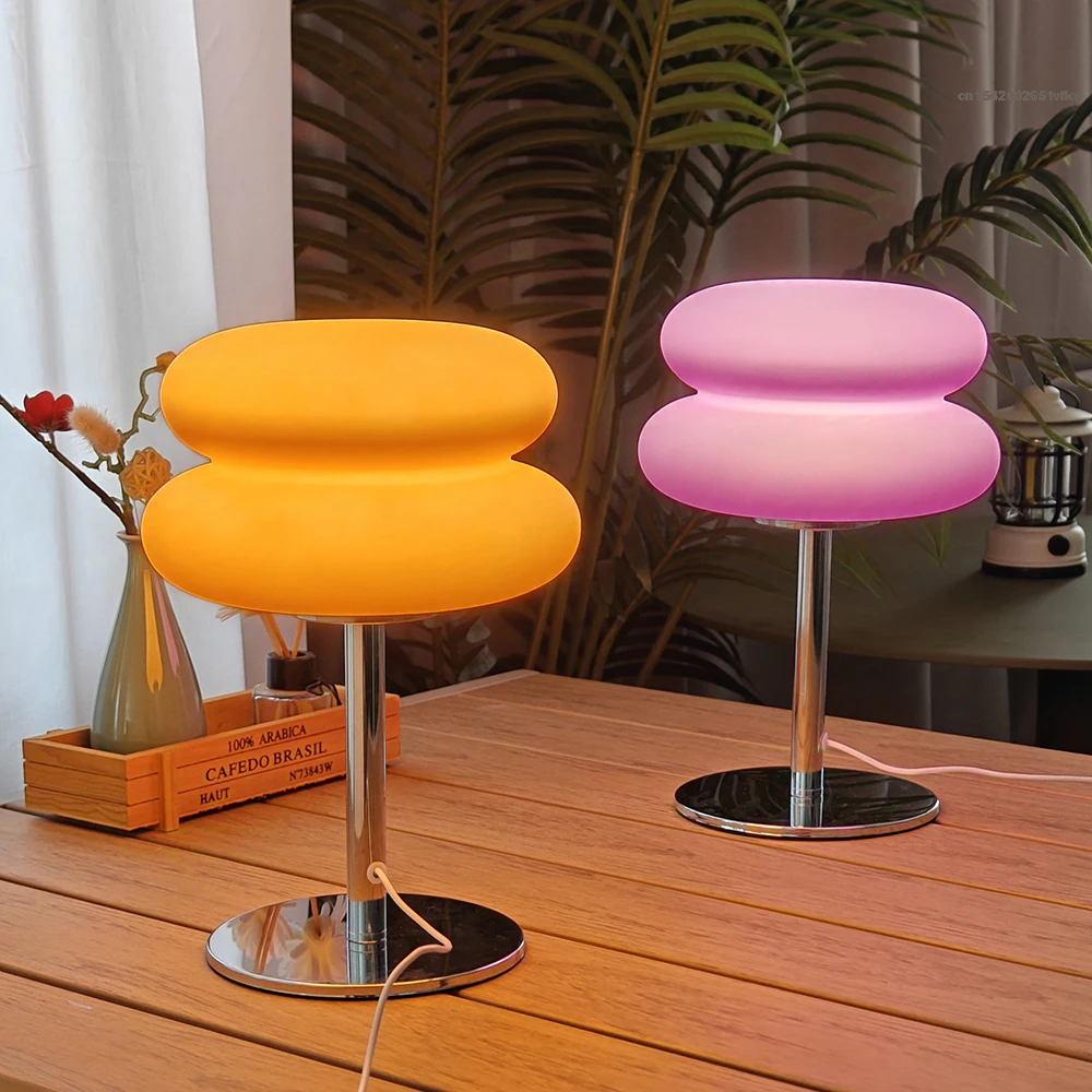 Cream Table Lamp Plastic Lampshade Bedroom Bedside Decorative Lamp USB Plug Tri Color Dimming Living Room Study Atmosphere Light
