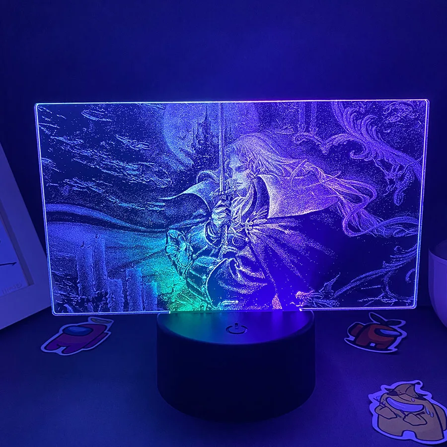 Game Castlevania Figure Alucard Colorful Two Tone Acrylic Nightlights Bedroom Decor Birthday Gift For Kids 3D LED Neon Lava Lamp