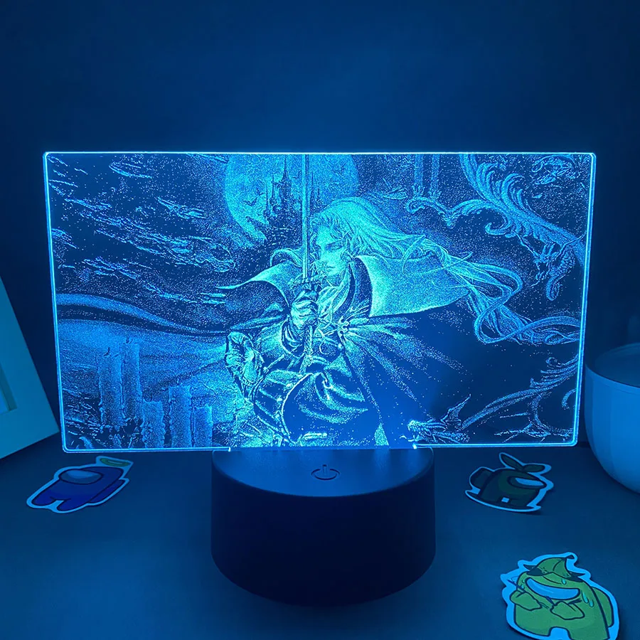 Game Castlevania Figure Alucard Colorful Two Tone Acrylic Nightlights Bedroom Decor Birthday Gift For Kids 3D LED Neon Lava Lamp