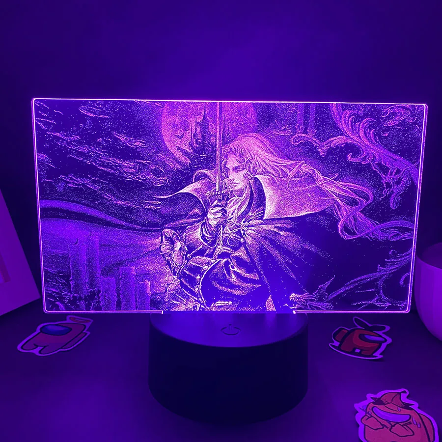 Game Castlevania Figure Alucard Colorful Two Tone Acrylic Nightlights Bedroom Decor Birthday Gift For Kids 3D LED Neon Lava Lamp