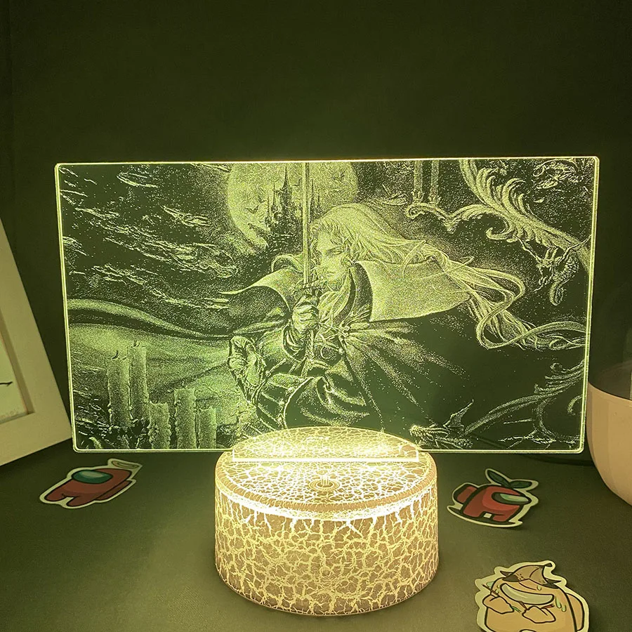 Game Castlevania Figure Alucard Colorful Two Tone Acrylic Nightlights Bedroom Decor Birthday Gift For Kids 3D LED Neon Lava Lamp