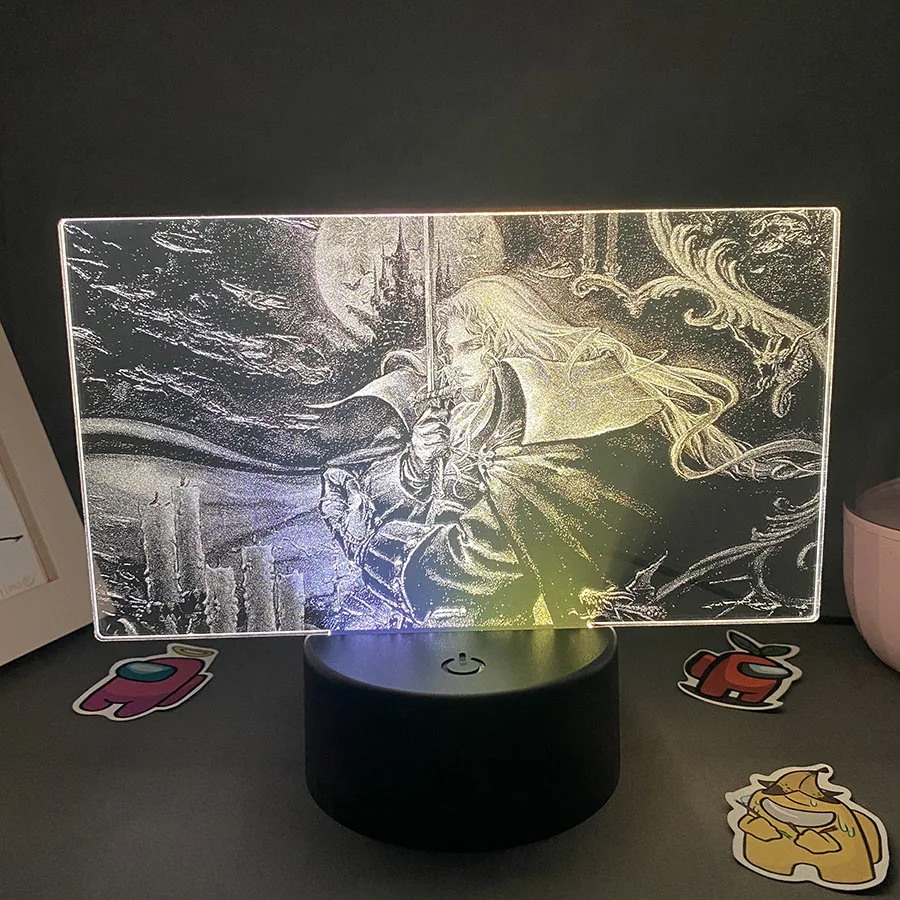 Game Castlevania Figure Alucard Colorful Two Tone Acrylic Nightlights Bedroom Decor Birthday Gift For Kids 3D LED Neon Lava Lamp