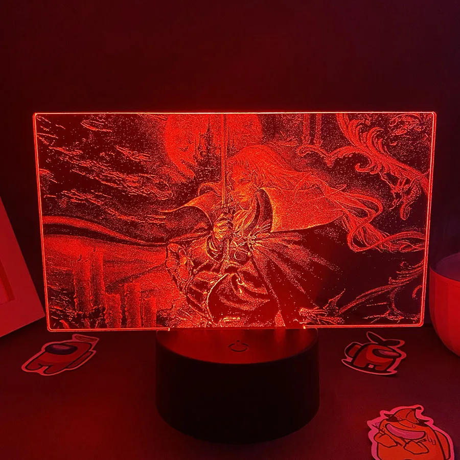 Game Castlevania Figure Alucard Colorful Two Tone Acrylic Nightlights Bedroom Decor Birthday Gift For Kids 3D LED Neon Lava Lamp