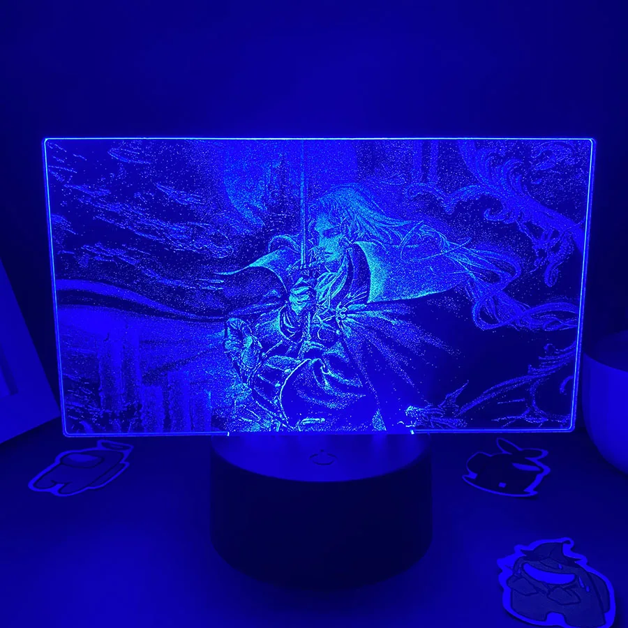 Game Castlevania Figure Alucard Colorful Two Tone Acrylic Nightlights Bedroom Decor Birthday Gift For Kids 3D LED Neon Lava Lamp