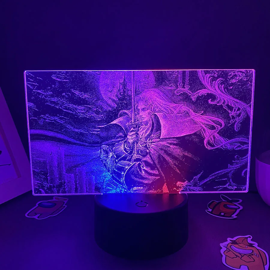 Game Castlevania Figure Alucard Colorful Two Tone Acrylic Nightlights Bedroom Decor Birthday Gift For Kids 3D LED Neon Lava Lamp