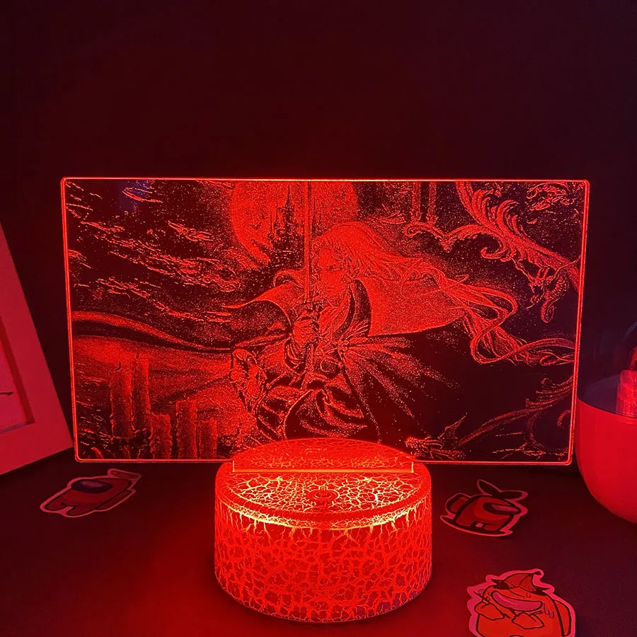 Game Castlevania Figure Alucard Colorful Two Tone Acrylic Nightlights Bedroom Decor Birthday Gift For Kids 3D LED Neon Lava Lamp