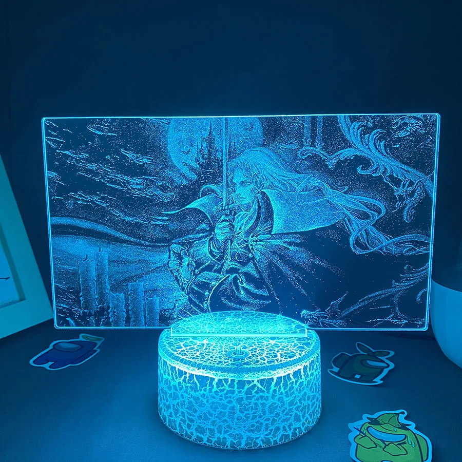 Game Castlevania Figure Alucard Colorful Two Tone Acrylic Nightlights Bedroom Decor Birthday Gift For Kids 3D LED Neon Lava Lamp