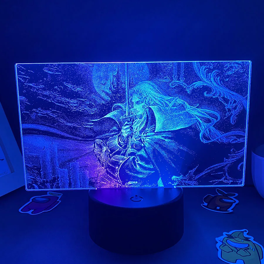 Game Castlevania Figure Alucard Colorful Two Tone Acrylic Nightlights Bedroom Decor Birthday Gift For Kids 3D LED Neon Lava Lamp