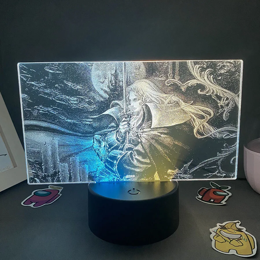 Game Castlevania Figure Alucard Colorful Two Tone Acrylic Nightlights Bedroom Decor Birthday Gift For Kids 3D LED Neon Lava Lamp