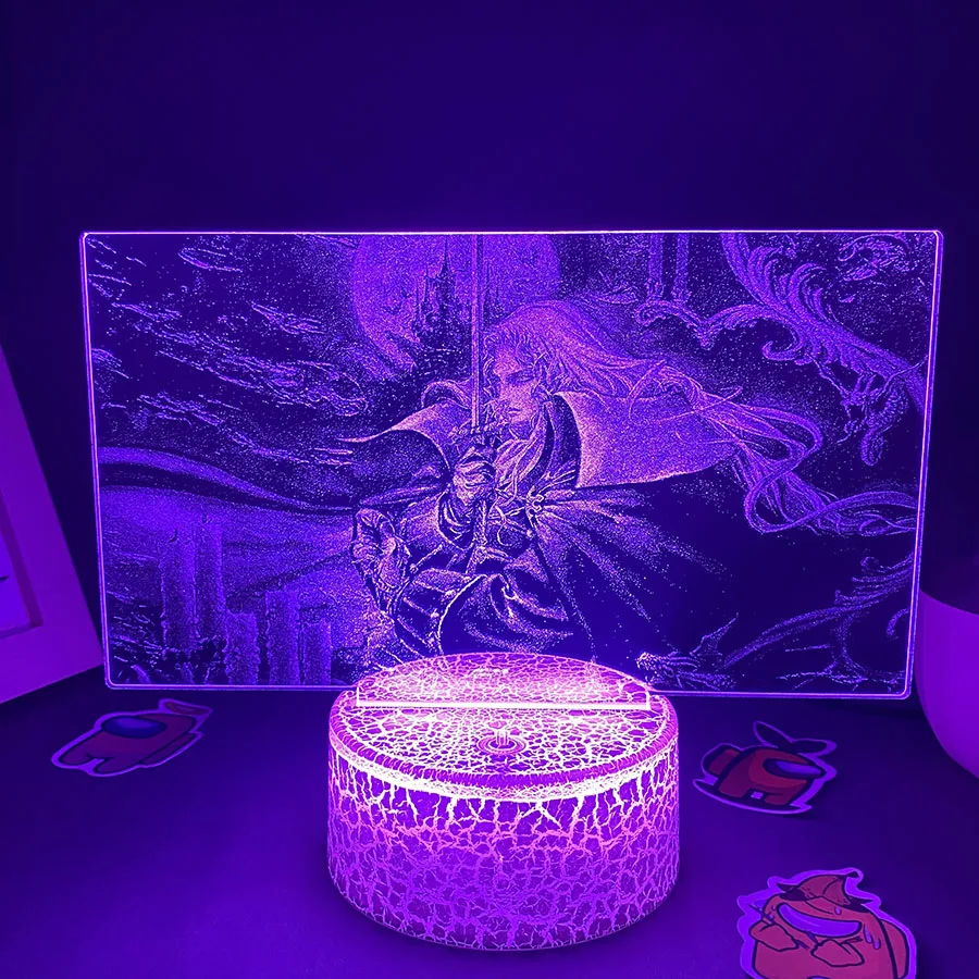 Game Castlevania Figure Alucard Colorful Two Tone Acrylic Nightlights Bedroom Decor Birthday Gift For Kids 3D LED Neon Lava Lamp