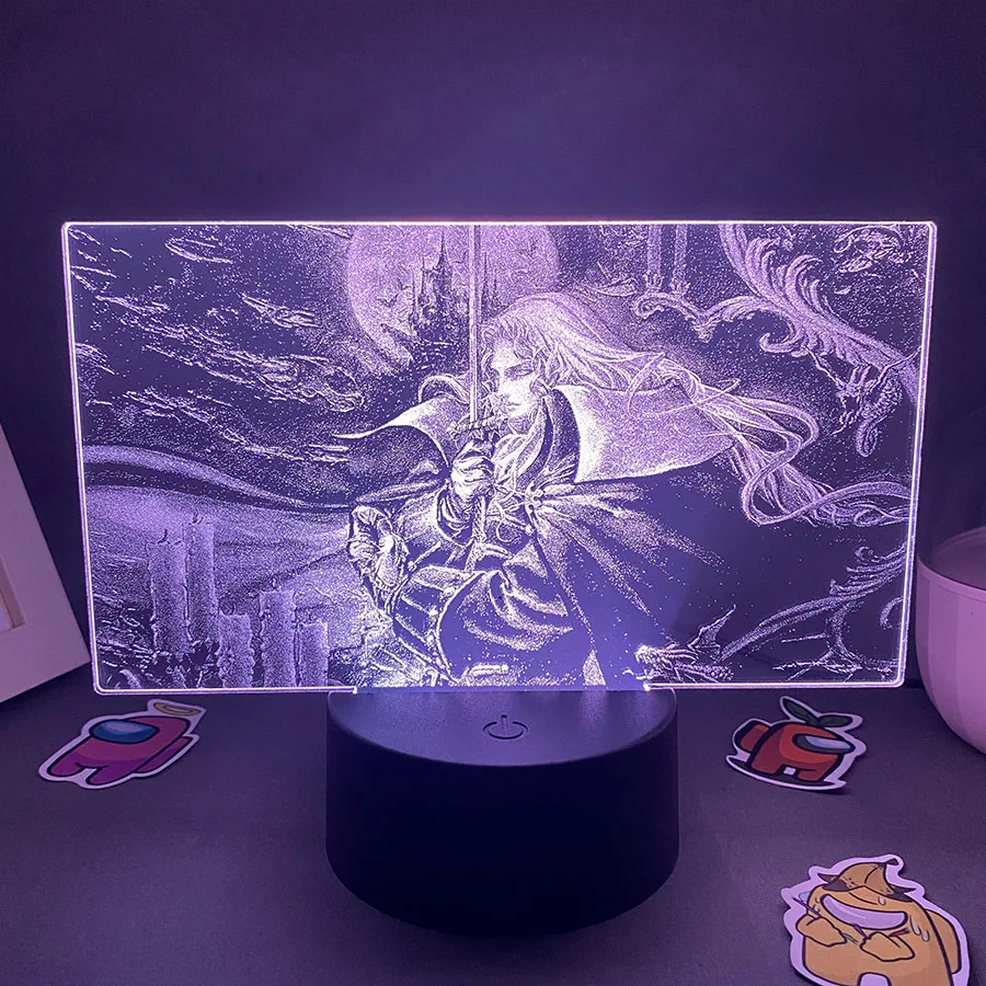 Game Castlevania Figure Alucard Colorful Two Tone Acrylic Nightlights Bedroom Decor Birthday Gift For Kids 3D LED Neon Lava Lamp