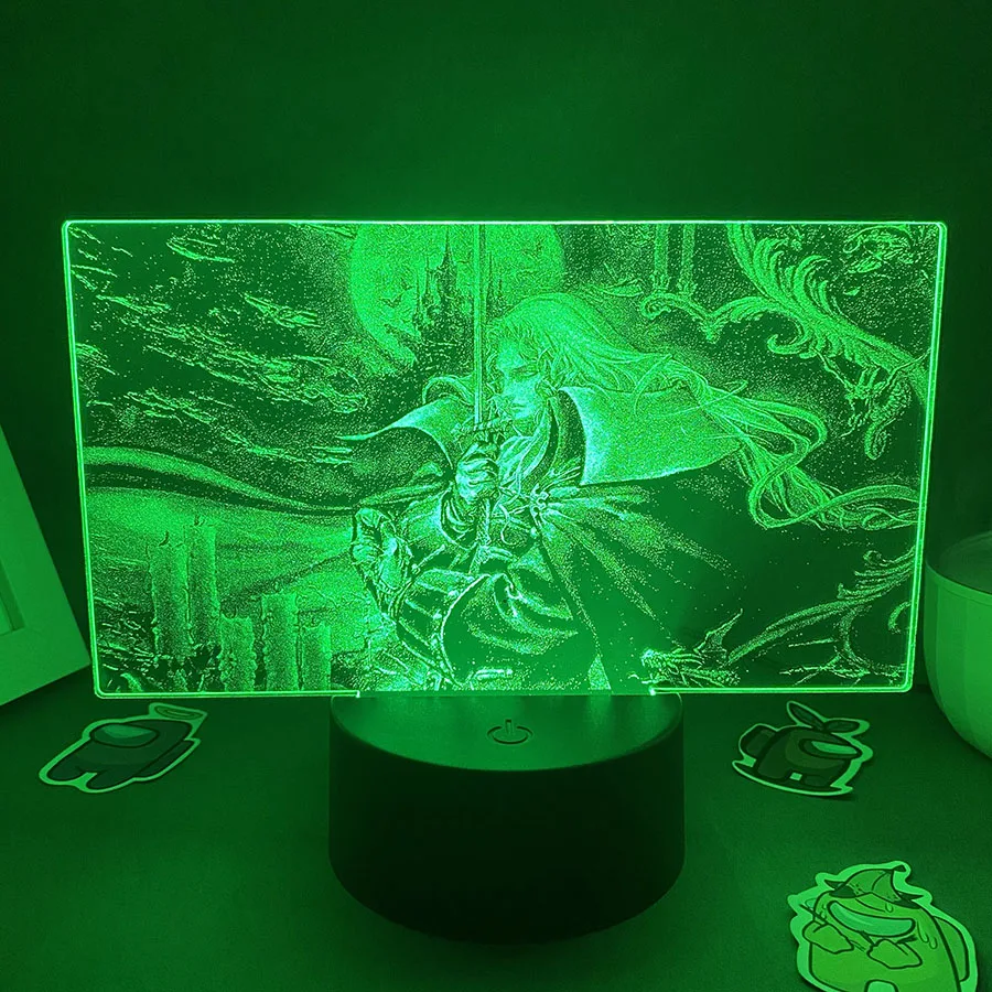 Game Castlevania Figure Alucard Colorful Two Tone Acrylic Nightlights Bedroom Decor Birthday Gift For Kids 3D LED Neon Lava Lamp