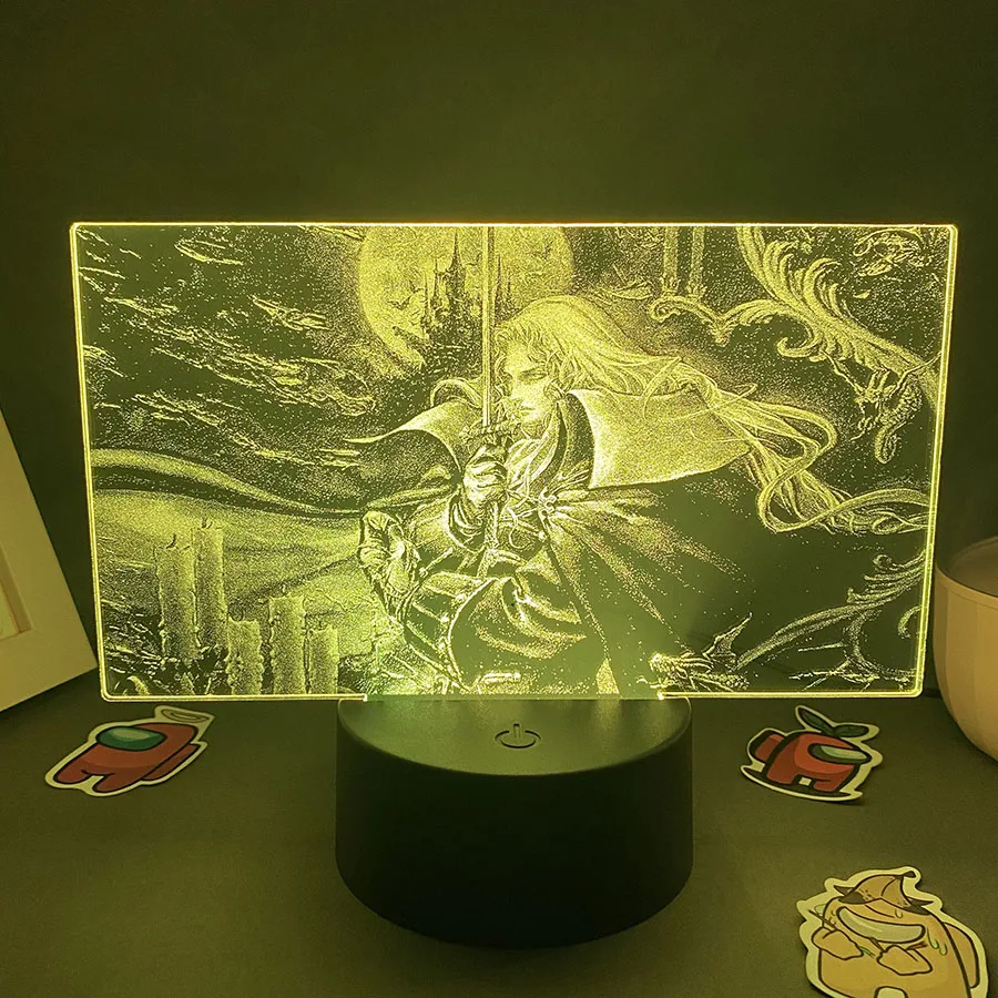 Game Castlevania Figure Alucard Colorful Two Tone Acrylic Nightlights Bedroom Decor Birthday Gift For Kids 3D LED Neon Lava Lamp