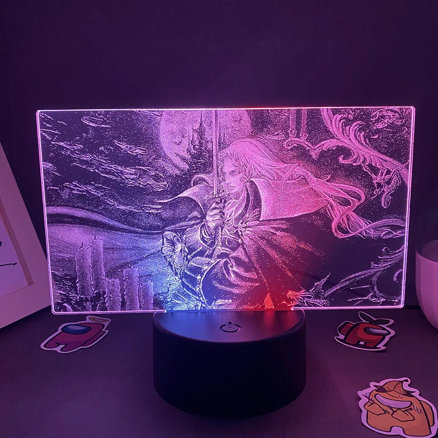 Game Castlevania Figure Alucard Colorful Two Tone Acrylic Nightlights Bedroom Decor Birthday Gift For Kids 3D LED Neon Lava Lamp