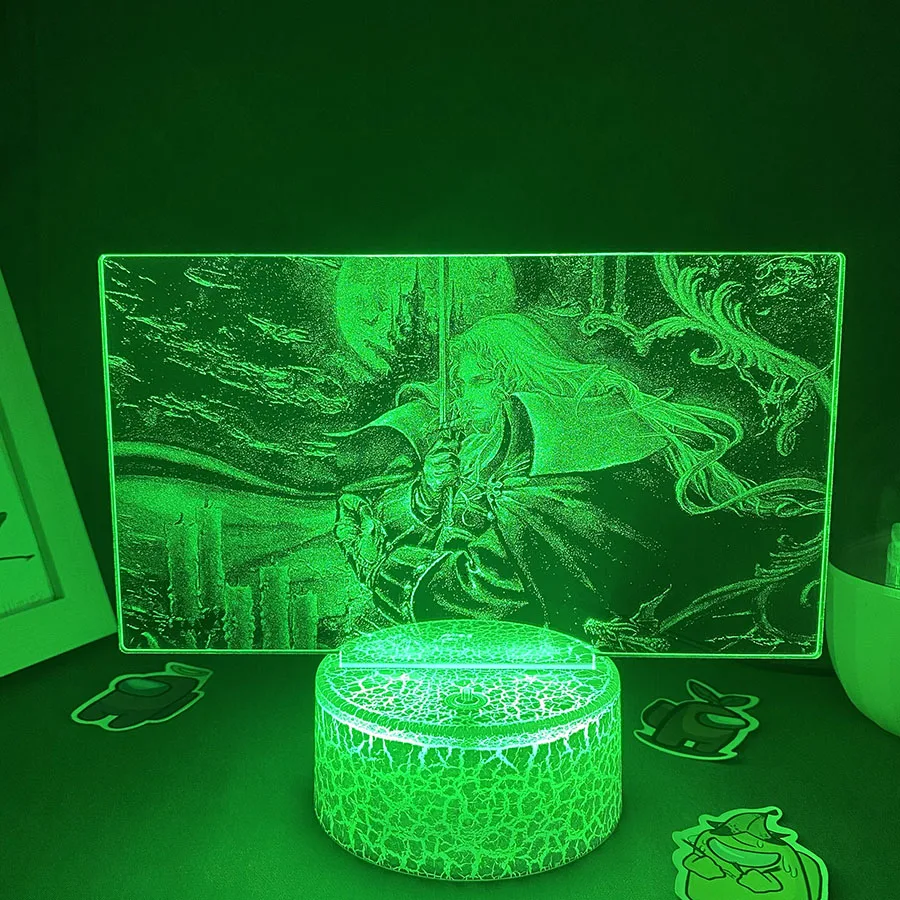 Game Castlevania Figure Alucard Colorful Two Tone Acrylic Nightlights Bedroom Decor Birthday Gift For Kids 3D LED Neon Lava Lamp