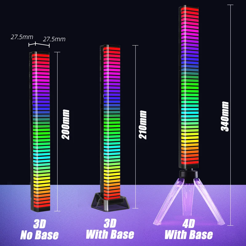 RGB Sound Pickup Lamp LED Atmosphere Lights Music Rhythm Light Muticolor Music Sync for Party Esports Room Automobile Decoration