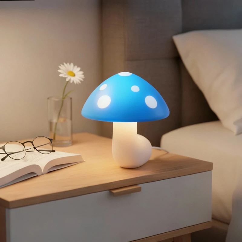 1/2/3Pcs Mushroom LED Night Light Creative Plug-in Room Lamp with Light-sensing Switch Automatically Turn on When It Gets Dark