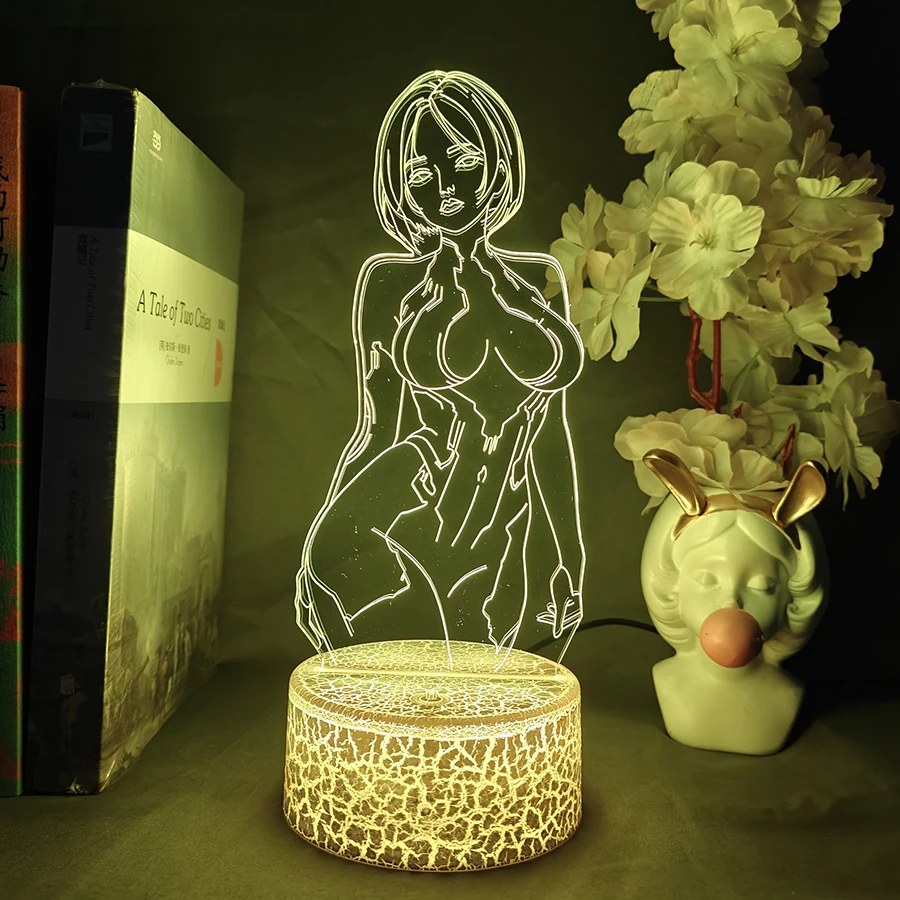 Cortana Halo 4 Game Aesthetic Lamp Desktop Decorative Nightlight for Gamers Room Cool Gift LED Color Changing Setup