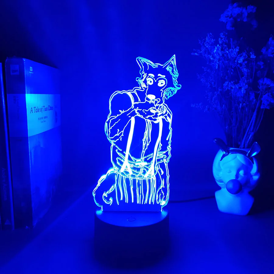 Beastars legoshi 3D Anime Light Acrylic Lamp Figure Legosi Cute Room Decoration 7 Color Changing Fans Art Lighting Collection