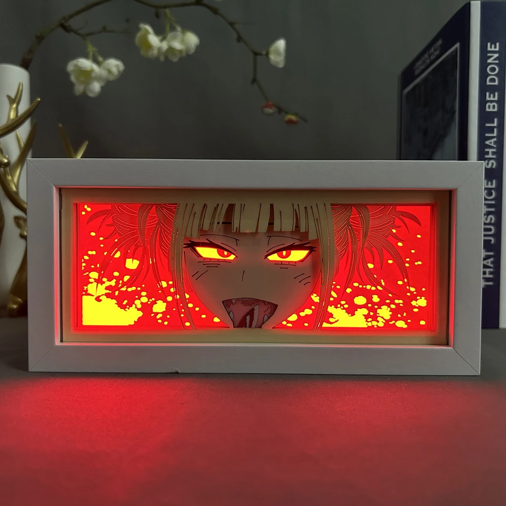 My Hero Academia Himiko Toga Led Light Box Manga Gadget Gaming Room Decor Night Lamp Birthday Gift Paper Cut Shadow Lightbox