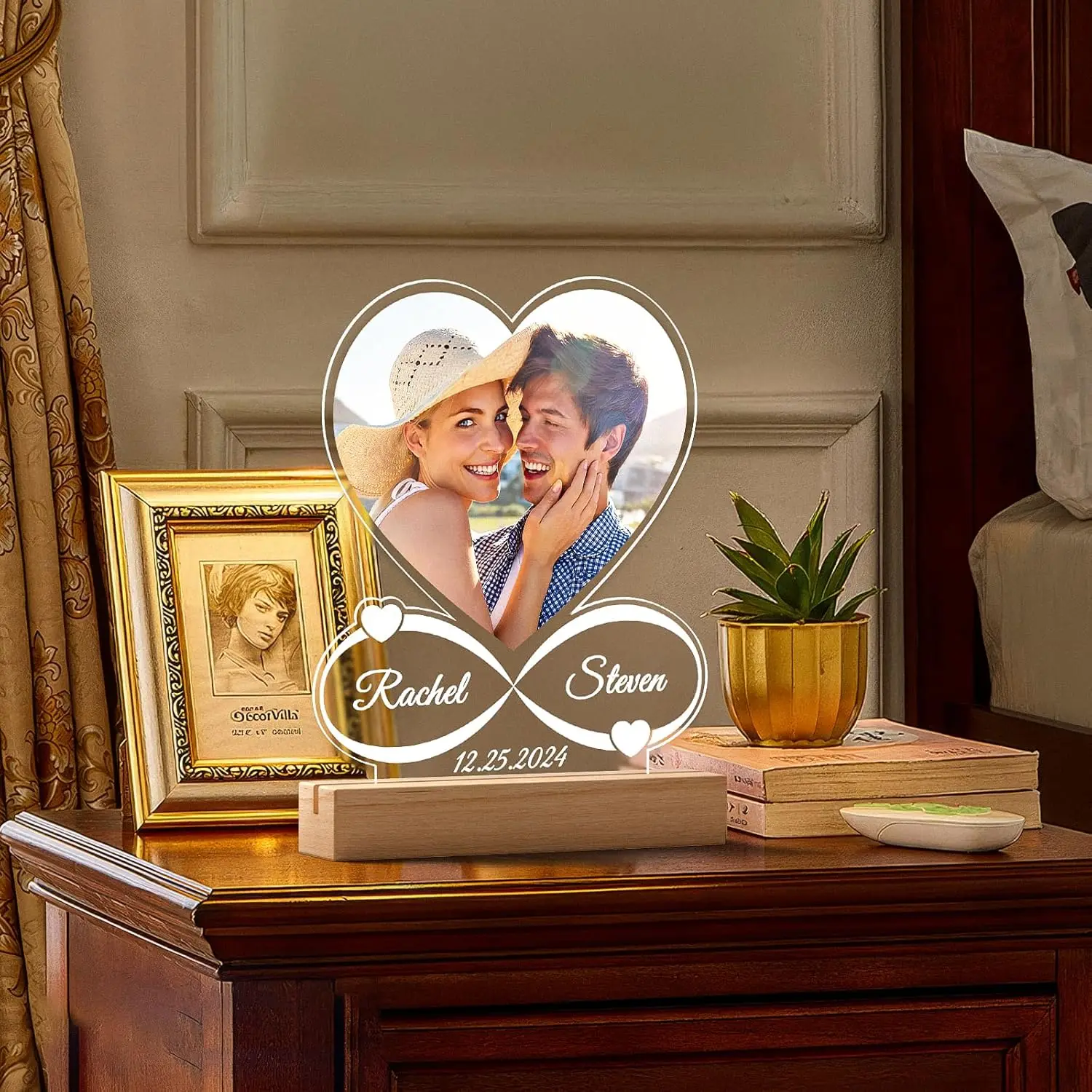 Personalized Valentine's Day Gifts Lamp Custom Photo And Text Night Light Women Men Couples Anniversary Wedding Birthday Gifts