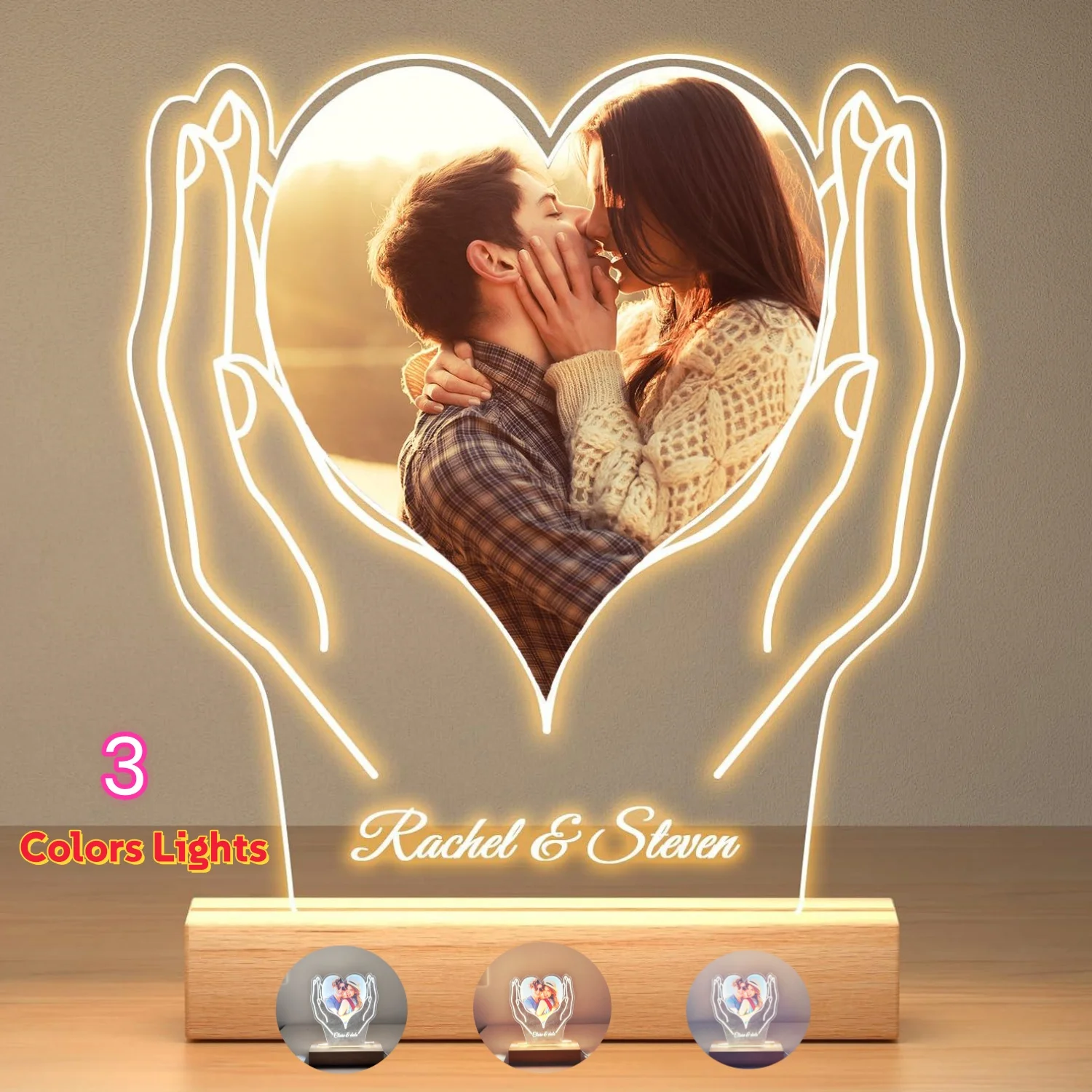 Personalized Valentine's Day Gifts Lamp Custom Photo And Text Night Light Women Men Couples Anniversary Wedding Birthday Gifts