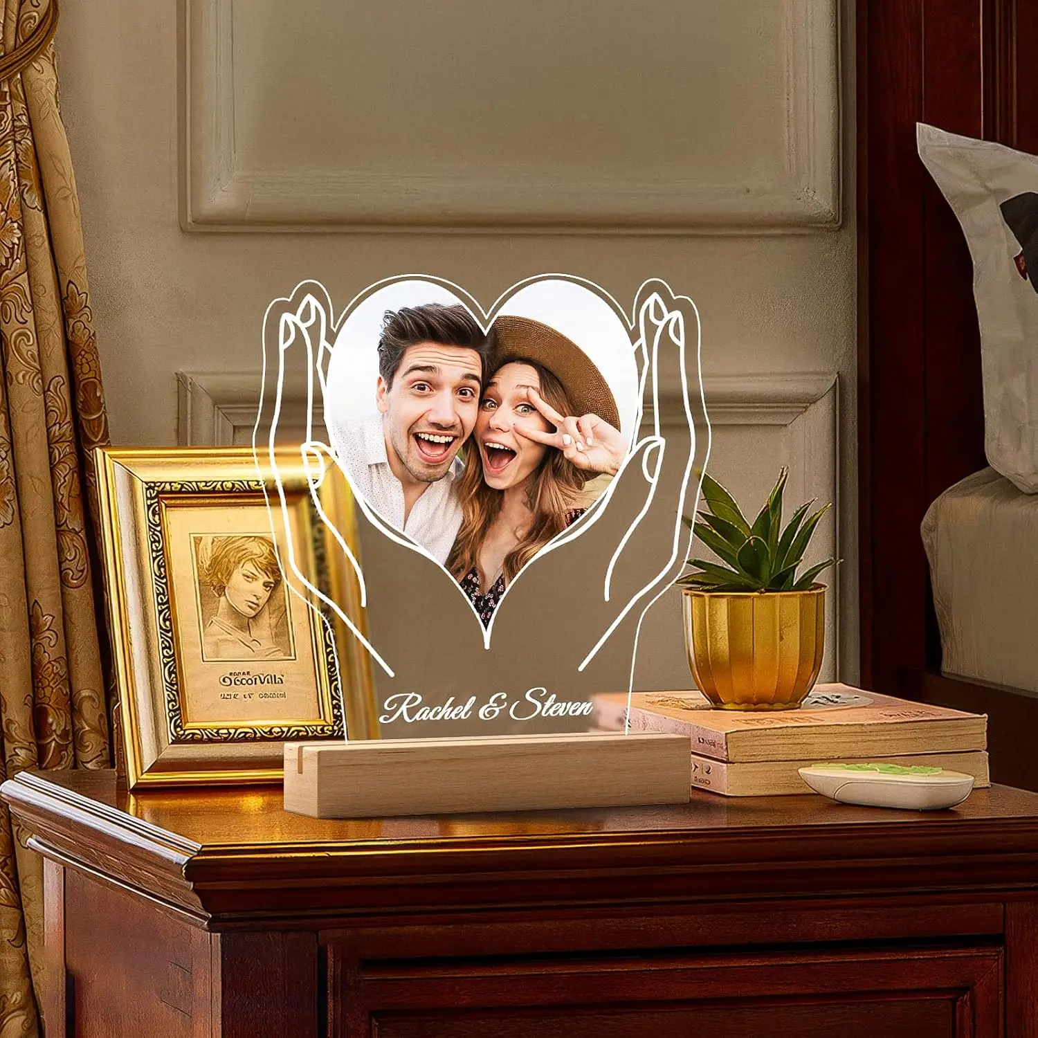 Personalized Valentine's Day Gifts Lamp Custom Photo And Text Night Light Women Men Couples Anniversary Wedding Birthday Gifts