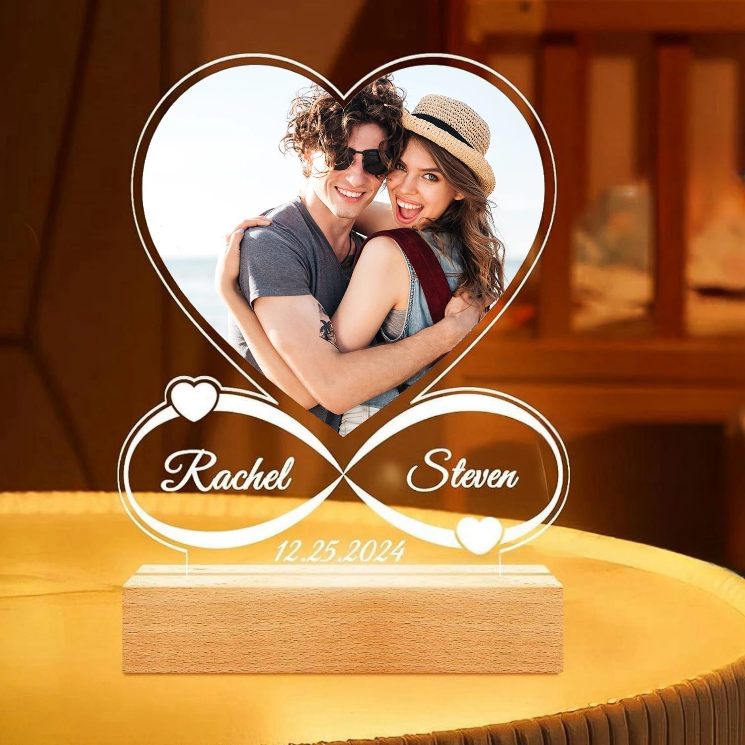 Personalized Valentine's Day Gifts Lamp Custom Photo And Text Night Light Women Men Couples Anniversary Wedding Birthday Gifts