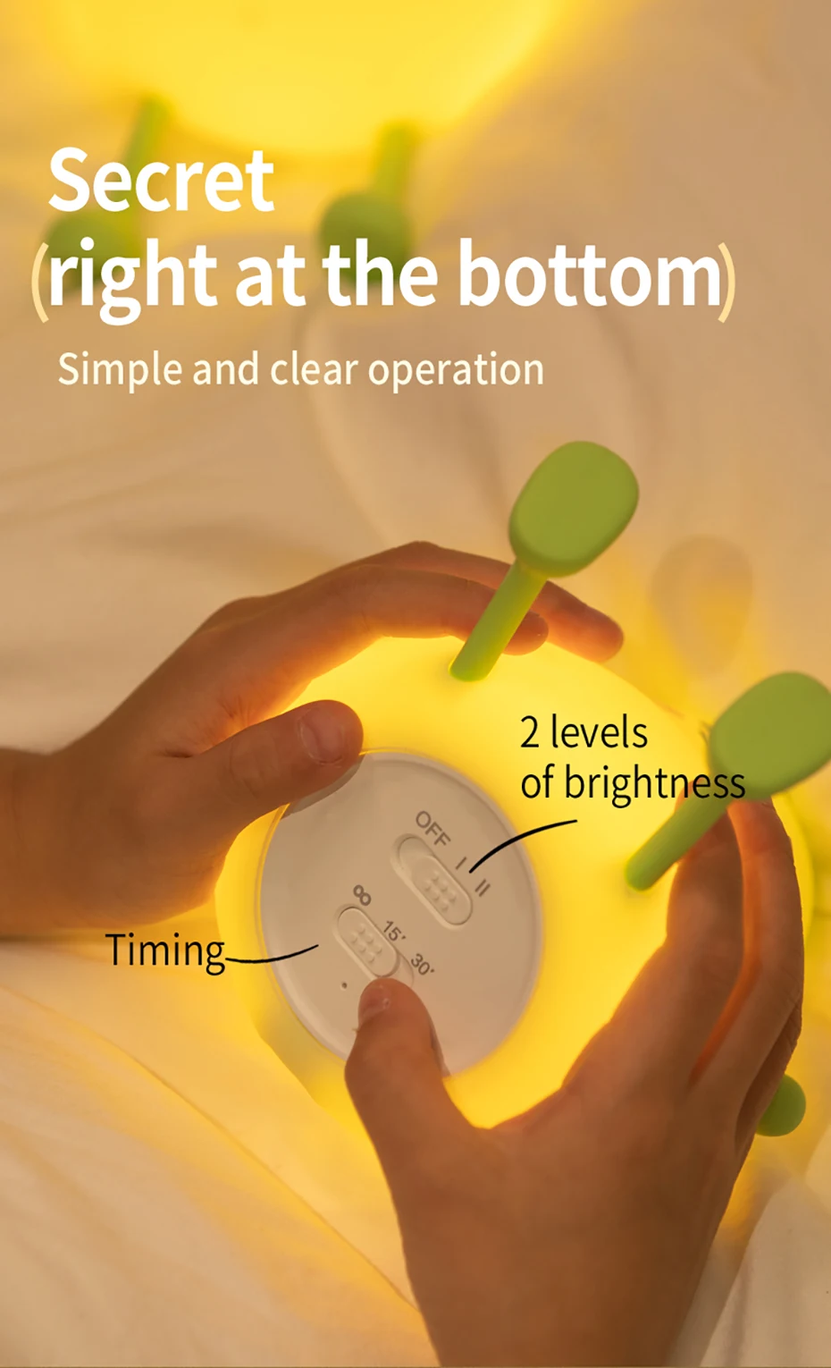 LED Silicone NightLights Cartoon Broccoli Sleep Lamp Patting Lights USB Charging Atmosphere Lamps Bedside Decor for Kids Gifts