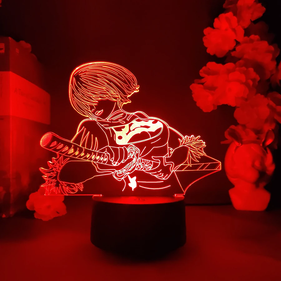 Nierr Figure Lighting RGB Lamp Cool Gaming Room Decorative Night Light Bedroom Bedside Table Lamps LED 5v USB Powered 2B YoRHa