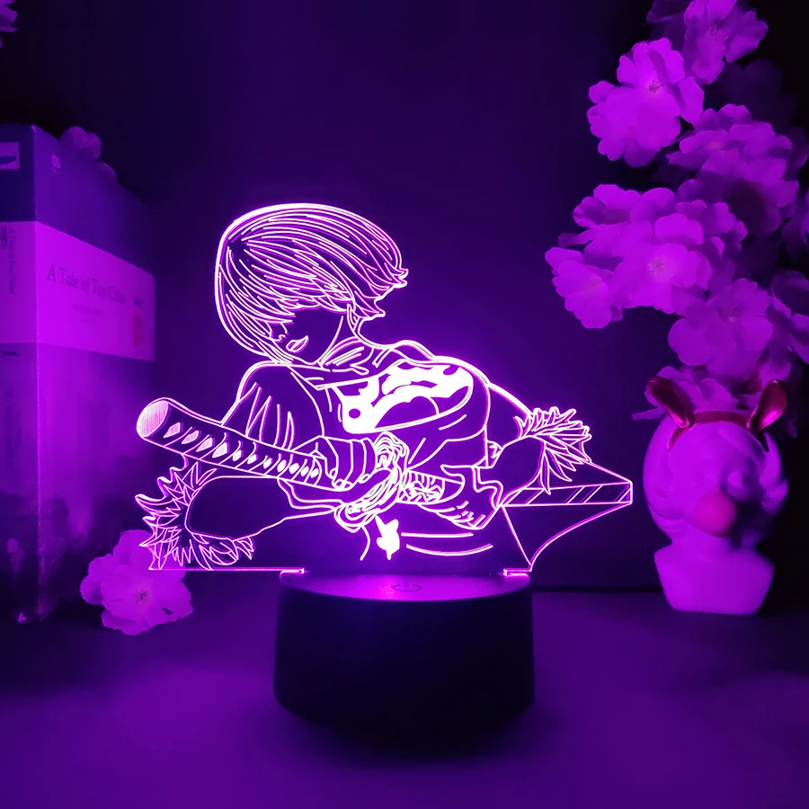 Nierr Figure Lighting RGB Lamp Cool Gaming Room Decorative Night Light Bedroom Bedside Table Lamps LED 5v USB Powered 2B YoRHa
