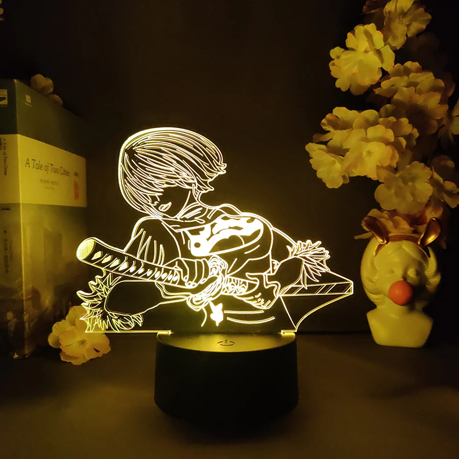 Nierr Figure Lighting RGB Lamp Cool Gaming Room Decorative Night Light Bedroom Bedside Table Lamps LED 5v USB Powered 2B YoRHa
