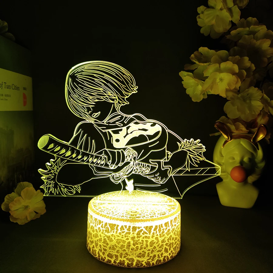Nierr Figure Lighting RGB Lamp Cool Gaming Room Decorative Night Light Bedroom Bedside Table Lamps LED 5v USB Powered 2B YoRHa