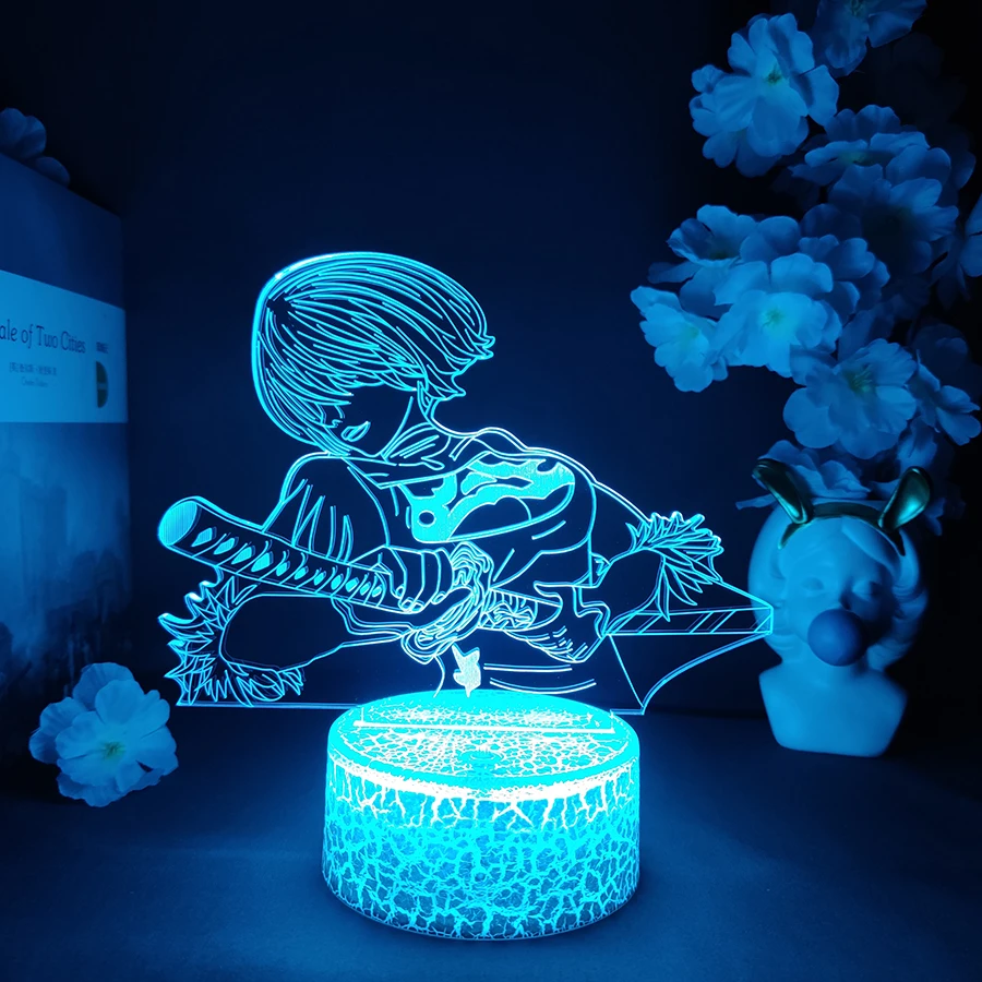 Nierr Figure Lighting RGB Lamp Cool Gaming Room Decorative Night Light Bedroom Bedside Table Lamps LED 5v USB Powered 2B YoRHa