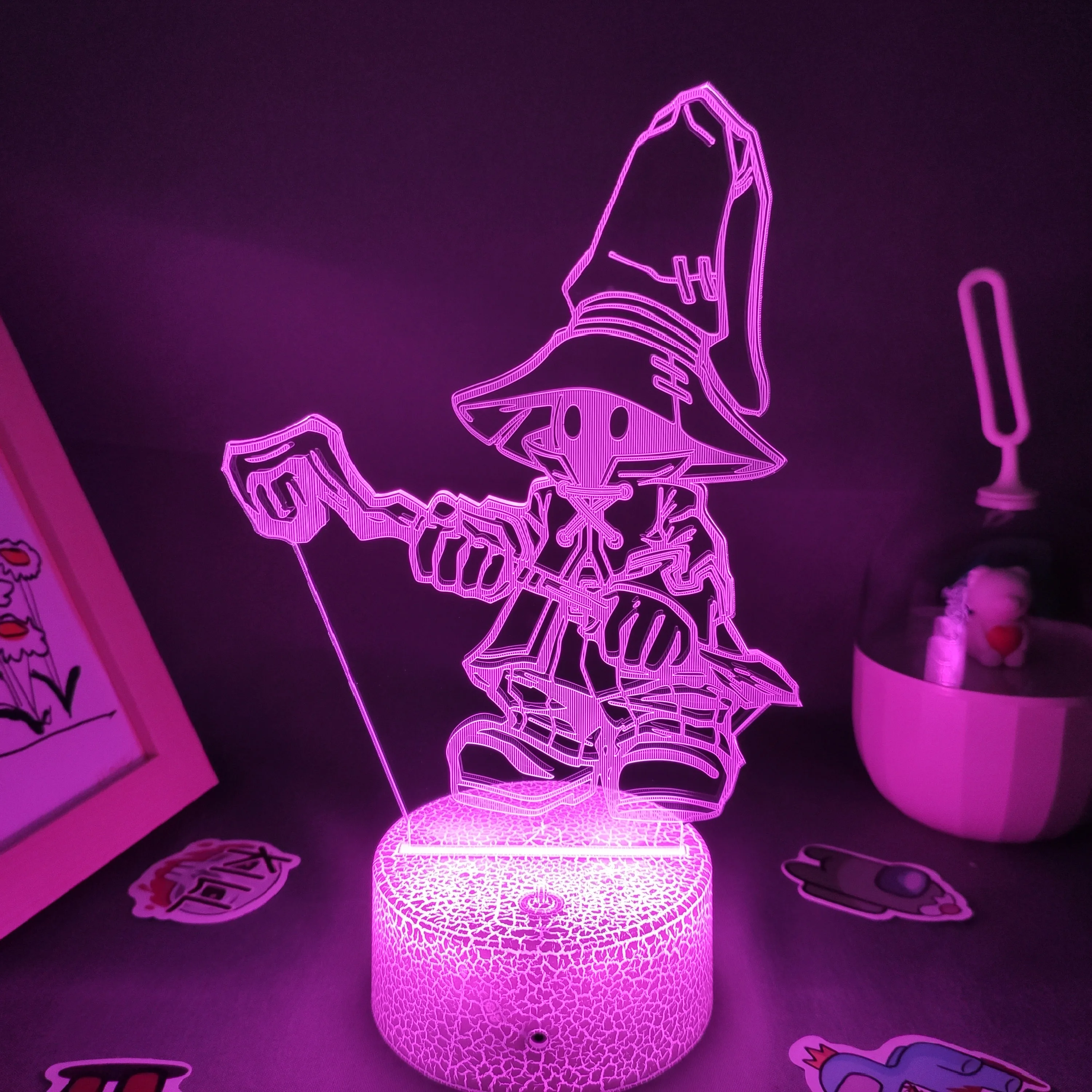 Final Fantasy Game Figure Vivi Ornitier Lava Lamp 3D Led RGB Battery Changing Night Lights Gaming Room Table Colorful Decoration