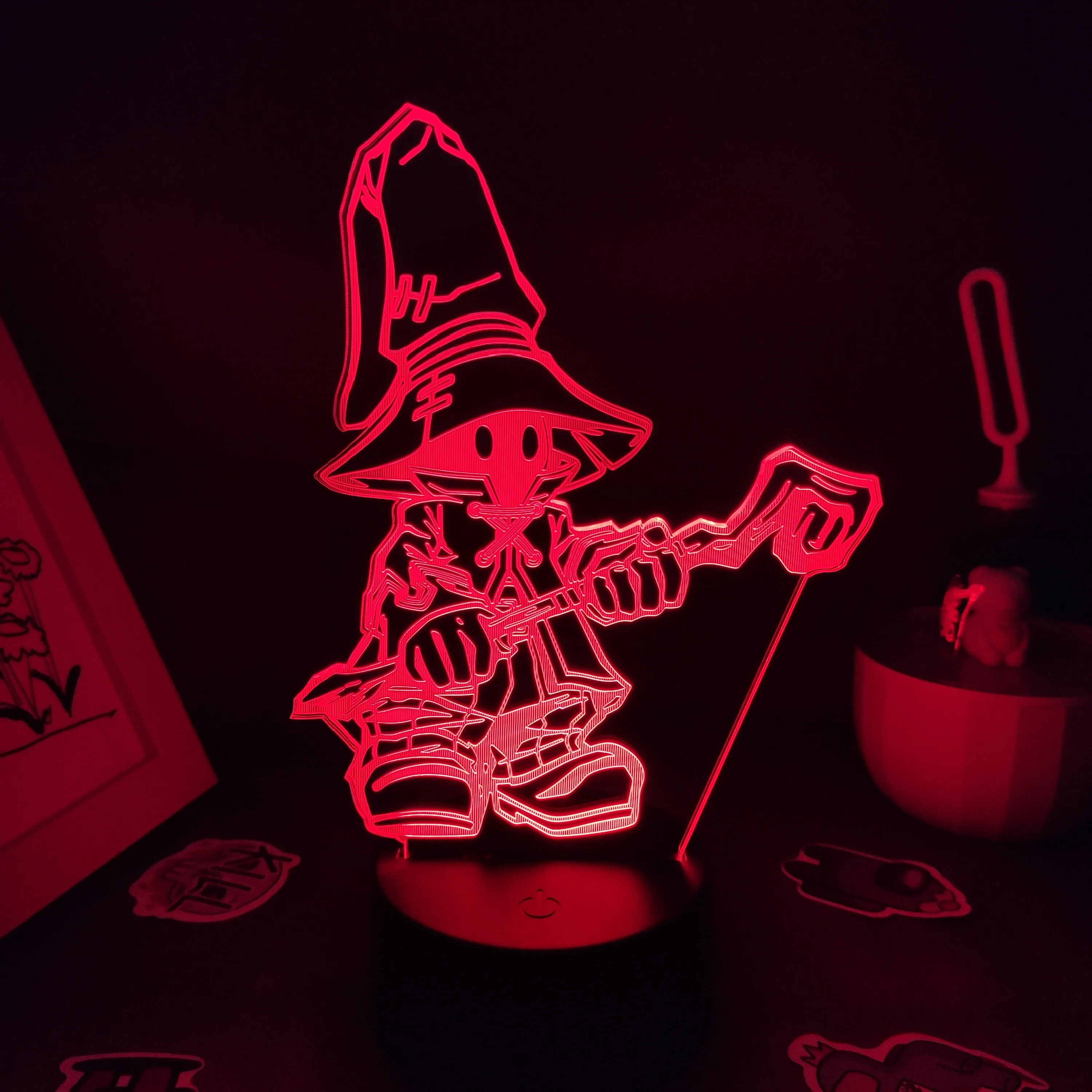 Final Fantasy Game Figure Vivi Ornitier Lava Lamp 3D Led RGB Battery Changing Night Lights Gaming Room Table Colorful Decoration