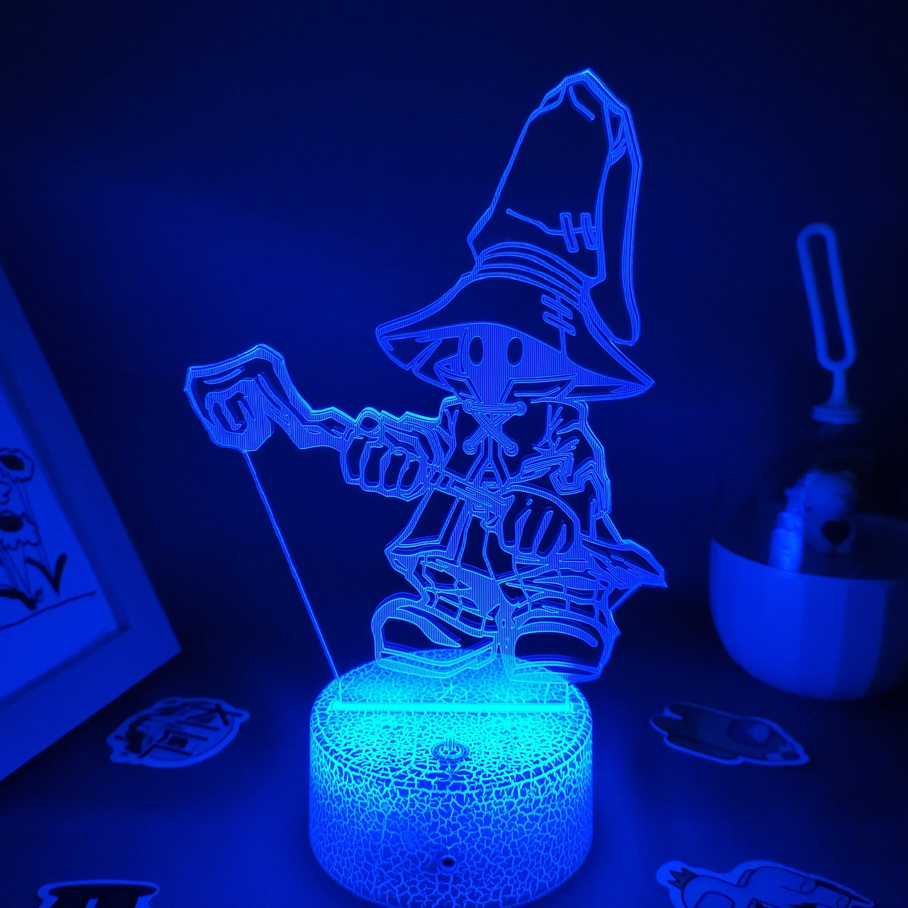 Final Fantasy Game Figure Vivi Ornitier Lava Lamp 3D Led RGB Battery Changing Night Lights Gaming Room Table Colorful Decoration