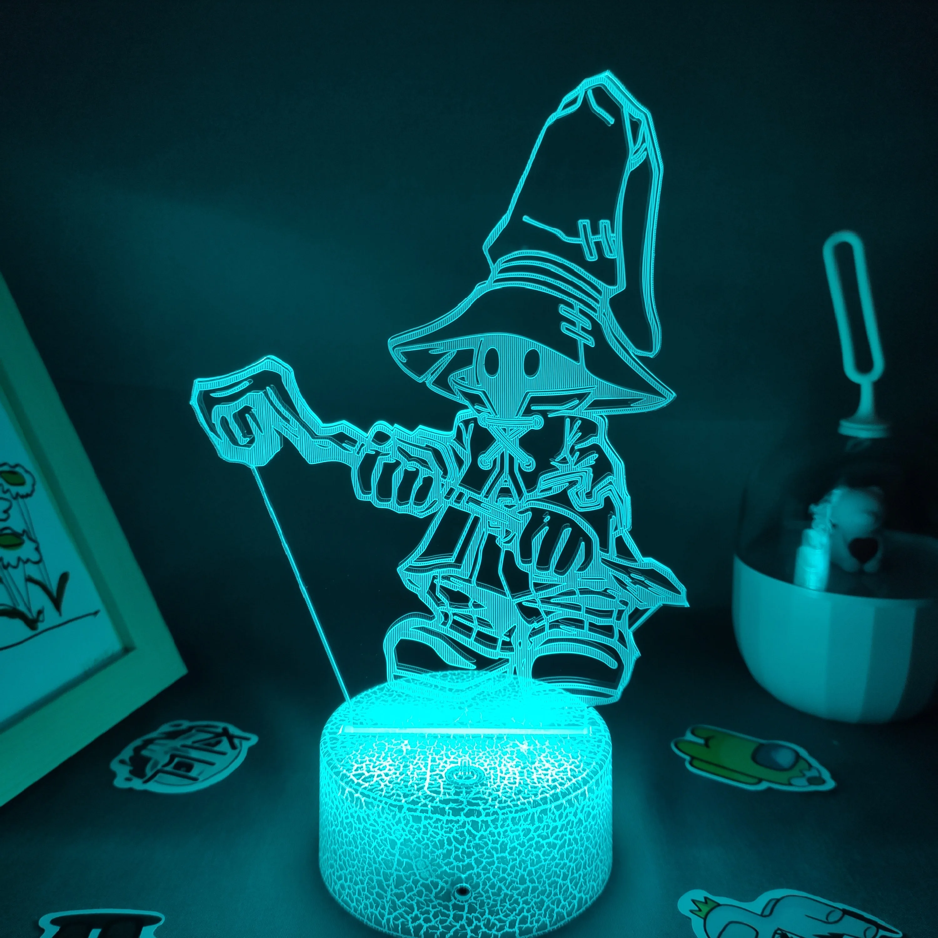 Final Fantasy Game Figure Vivi Ornitier Lava Lamp 3D Led RGB Battery Changing Night Lights Gaming Room Table Colorful Decoration