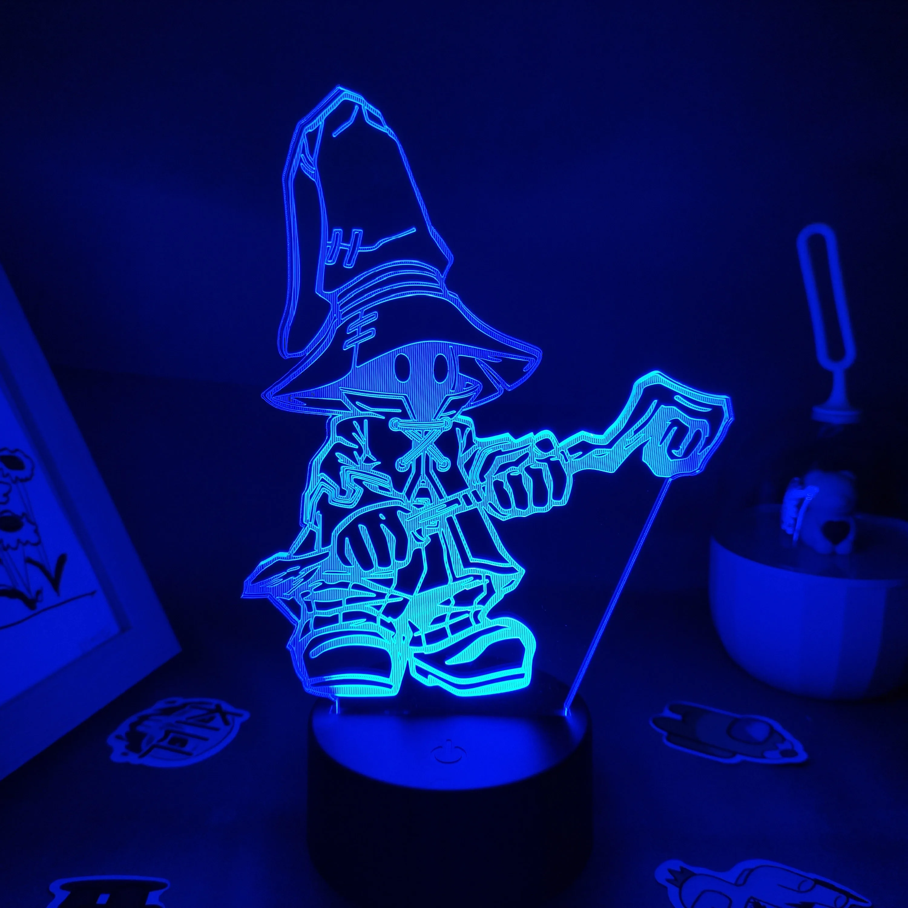 Final Fantasy Game Figure Vivi Ornitier Lava Lamp 3D Led RGB Battery Changing Night Lights Gaming Room Table Colorful Decoration